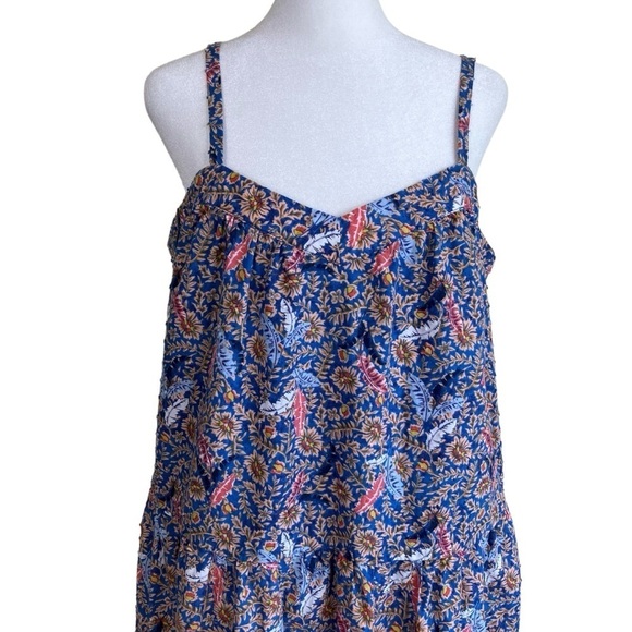Knox Rose Pleated Midi Sundress in Blue and Orange - Picture 3 of 16